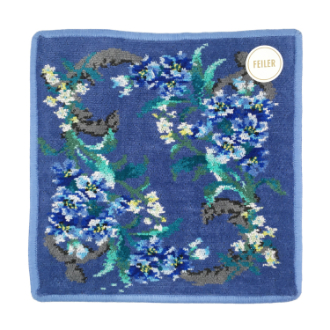 【FEILER】フェイラー　タオルハンカチ　エーデルブラウ　ライトブルー/ライトブルー