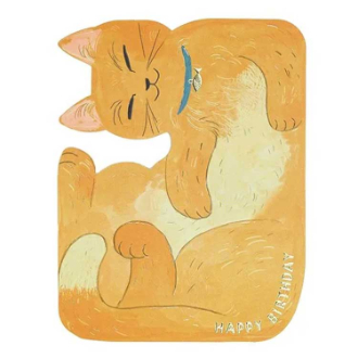 バースデー ぎゅうぎゅうネコカード ちゃいろ LE-25