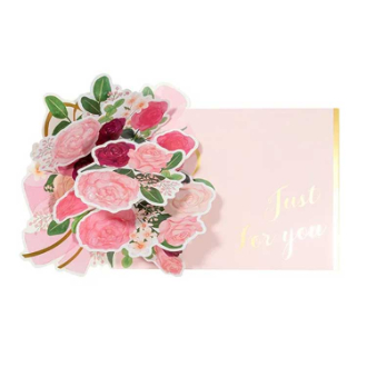 フラワーブーケメッセージギフトボード(色紙) シール付 ピンク TKBS-38