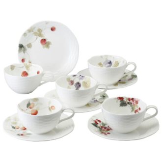 NARUMI(ナルミ) ルーシーガーデン 5客アソートティー・コーヒー碗皿