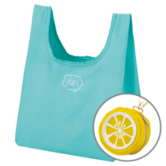 【yup!】ヤップ　ポーチ付きエコバッグ　レモン