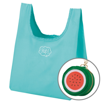 【yup!】ヤップ　ポーチ付きエコバッグ　ウォーターメロン