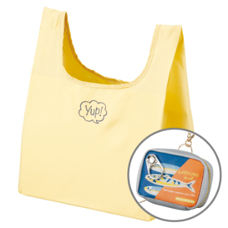 【yup!】ヤップ　ポーチ付きエコバッグ　オイルサーディン