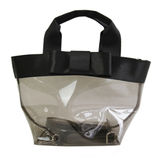 【クアドリフォリオ ラボルサフェリーチェ】舟形 クリアショルダーバッグ　GREY