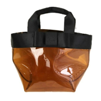 【クアドリフォリオ ラボルサフェリーチェ】舟形 クリアショルダーバッグ　BROWN