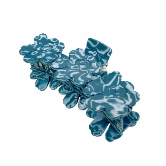 【marimekko】マリメッコ　ヘアクリップ Unikko Hair Clip Large　ブルー×ホワイト