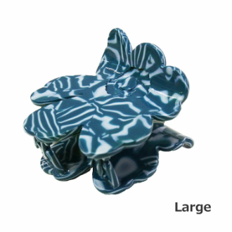 【marimekko】マリメッコ　ヘアクリップ Unikko Hair Clip　Large　ブルー×ホワイト