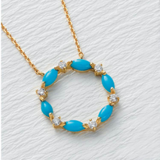 K18YGトルコ石ペンダント