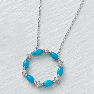 K18WGトルコ石ペンダント