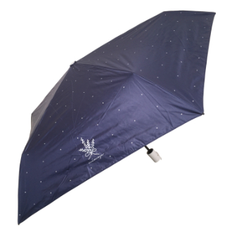 【RHYTHM BOX】自動開閉 軽量SLIM LIGHT 日傘 折りたたみ傘 晴雨兼用　ドットフラワー　ネイビー