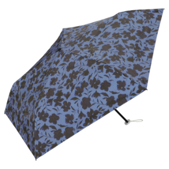 【WPC】遮光軽量 フラワーシルエット ミニ 日傘 折りたたみ傘 晴雨兼用　ネイビー
