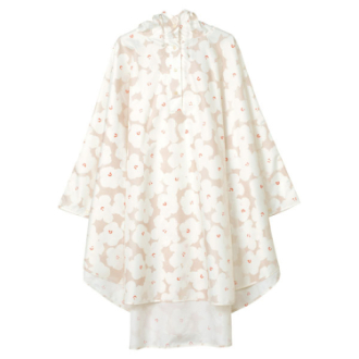 【WPC】レインポンチョ　ハナプリント ベージュ