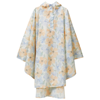 【WPC】レインポンチョ　フラワーウォールオレンジ