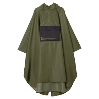 【WPC】パッカブルレインポンチョ バイカラー ユニセックス　カーキ