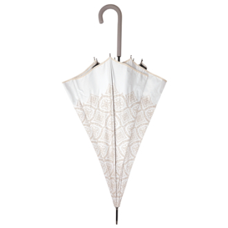 【Lune jumelle】晴雨兼用 ジャンプ長傘　レース柄　アイボリー