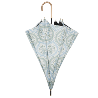 【Paraffi】晴雨兼用 ショート傘　ダマスク柄　ブルー