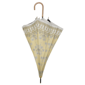 【Paraffi】晴雨兼用 ショート傘　サラサ柄　イエロー