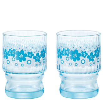 アデリアレトロ 水飲みコップペア 花の輪