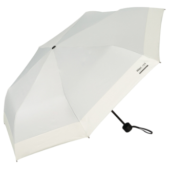 【WPC】IZA　WIND RESISTANCE 紳士 日傘 折りたたみ傘 晴雨兼用　ライトグレー×オフ