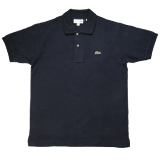 【LACOSTE】ラコステ　半袖ポロシャツ　ネイビー　S