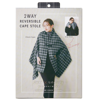 リバーシブルケープ リバーシブル】柄アソート 衿ギャザーケープ（ストール・マフラー