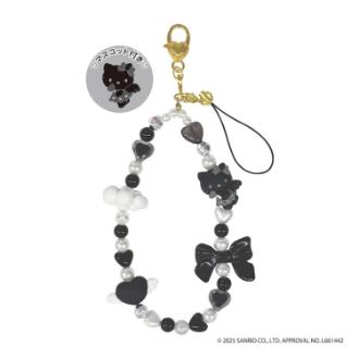 ハローキティ フォンストラップ ブラック(1月下旬入荷予定)