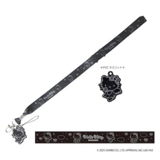 ハローキティ ネックストラップ ブラック(9月中旬入荷予定