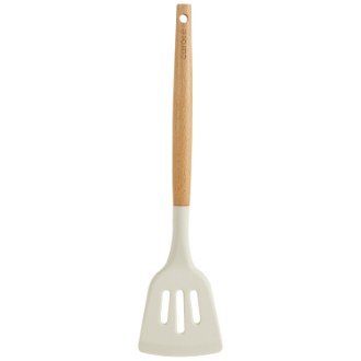 CAROTE(カローテ)  穴あきタ ナ フライ返し シリコン 木製 耐熱 アイボリー