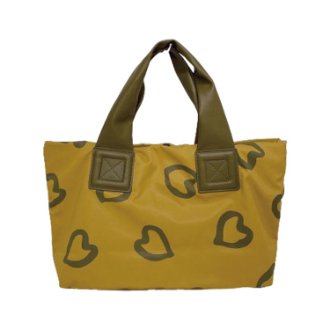 【B-Style】ナイロントートバッグ　ハート/イエロー