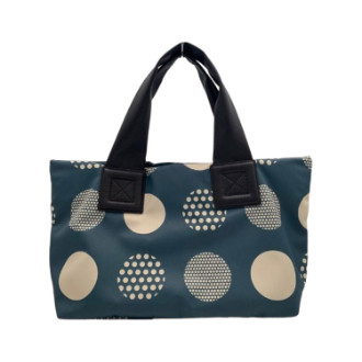 【B-Style】ナイロントートバッグ　水玉/ネイビー