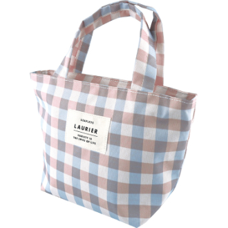 LAURIER 保冷ランチトート (M) Check Pink