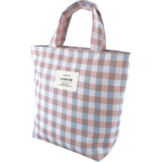 LAURIER 保冷ランチトート (L) Check Pink
