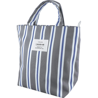 LAURIER 保冷ランチトート (L) Stripe Dark Gray