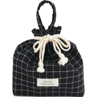 RECIPE ランチ巾着袋 Graph Check BK