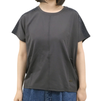 【RHYTHM BOX】ラメデザインＴシャツ　チャコールグレー