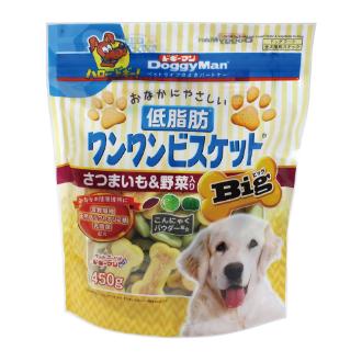 【DoggyMan】ドギーマン おなかにやさしいちっちゃな低脂肪ワンワンビスケットBigさつまいも＆野菜入り450ｇ