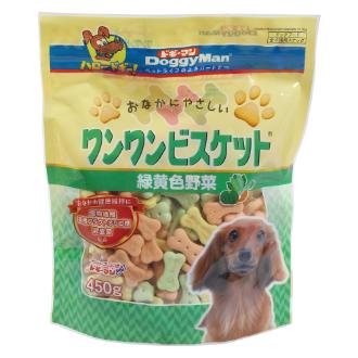 【DoggyMan】ドギーマン おなかにやさしいワンワンビスケット緑黄色野菜450ｇ