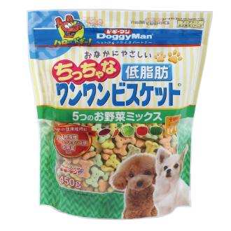 【DoggyMan】ドギーマン おなかにやさしいちっちゃな低脂肪ワンワンビスケット5つのお野菜ミックス450ｇ