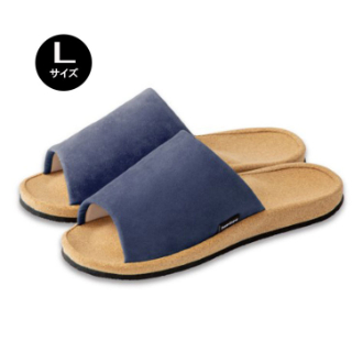 [ブラックフライデー]ヘルシールームサンダルふみっぱ 02 アイ ／L ネイビー