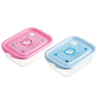 ハローキティ 抗菌シールボックスＭ（２個セット）カオハナ