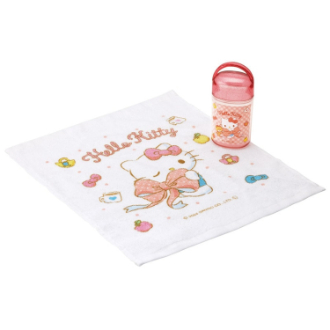 ハローキティ 抗菌ケース付おしぼり ビックリボン