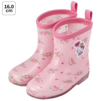 ハローキティ レインブーツ 16cm ラブリーフラワー