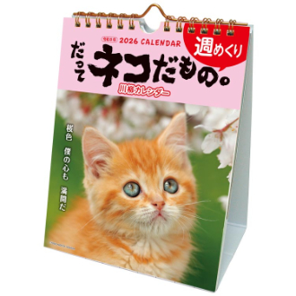 【2026年カレンダー・手帳】だってネコだもの。卓上カレンダー