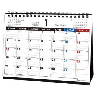 【2026年カレンダー・手帳】月曜始まり 卓上カレンダー