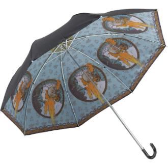 名画モザイクアートシリーズ　～折りたたみ傘（晴雨兼用）～（ミュシャ「ブロンドとローズ」）