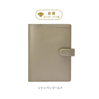 【2026年カレンダー・手帳】家計簿付き手帳 A6週間 シャンパンゴールド