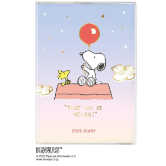 【2026年カレンダー・手帳】APJ B7 マンスリーピーナッツダイアリー ミニ バルーン