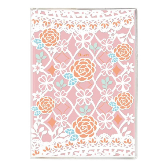 【2026年カレンダー・手帳】APJ A6 マンスリーダイアリー 切り絵 フラワー