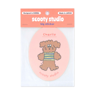 scooty studio ダイカットステッカー大 チャーリー/oval