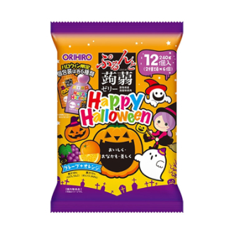 2025ハロウィン]ぷるんと蒟蒻ゼリーパウチ グレープ＋オレンジ